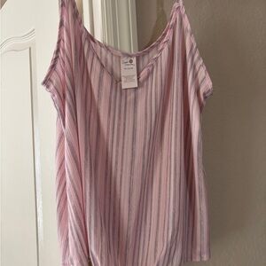 Secret Treasures Pink and Gray Striped Camisole